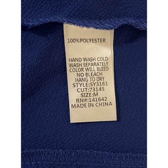 NWT‎ She + Sky Women's Blue A Line Dress Front Tie Size Medium Ruffles V Neck - Picture 9 of 10